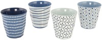 Bo-Camp Tableware - Mix & Match - 16 Pieces - Blue/White