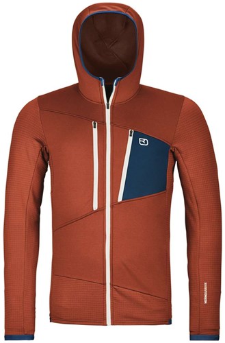 Ortovox Fleece Grid Hoody M - Clay Orange - L