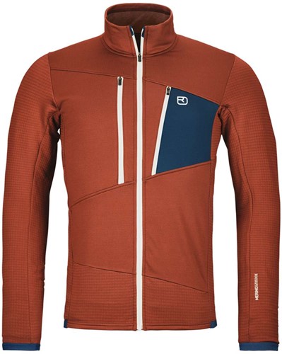 Ortovox Fleece Grid Jacket M - Clay Orange - L