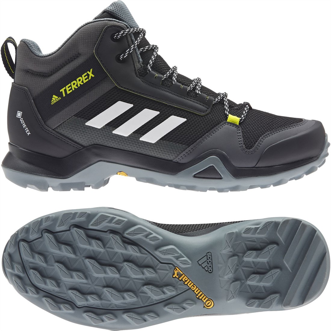 Adidas Terrex AX3 Mid GTX black/white/yellow 45 1/3 (UK 10.5) Your  specialist in outdoor, wintersports, fieldhockey and more