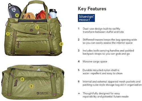 Nemo Double Haul Convertible Duffel - 55L - Nova