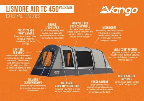 Vango Lismore Air TC 450 Package - Cloud Grey