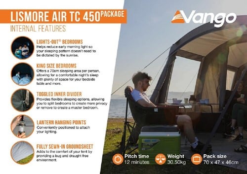 Vango Lismore Air TC 450 Package - Cloud Grey