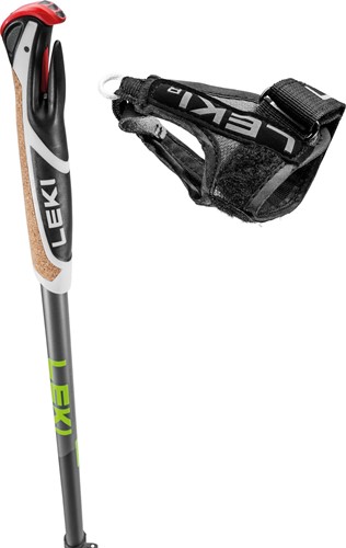 Leki Spin Shark SL - Silver Gray/Dark Anthracite/Lime - 100-130 cm