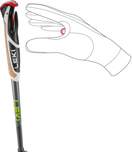 Leki Spin Shark SL - Silver Gray/Dark Anthracite/Lime - 100-130 cm