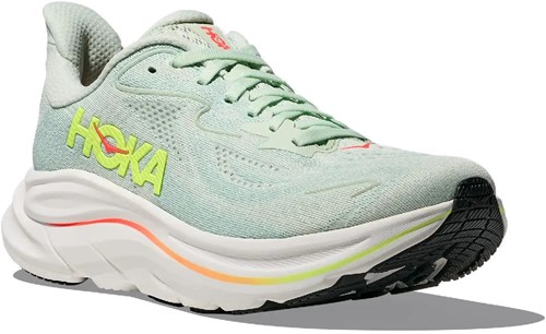 Hoka W Clifton 10 - Sea Glass/Neon Flame