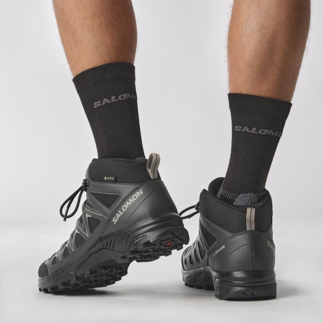 Salomon X Braze Mid GTX Black Phantom Vintage Khaki 42 2 3 UK 8.5 Your specialist in outdoor wintersports fieldhockey and more