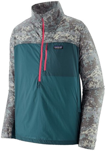 Patagonia M's Houdini Stash 1/2 Zip Pullover - Wetland Blue w/Rock Wash: Thermal Blue - M