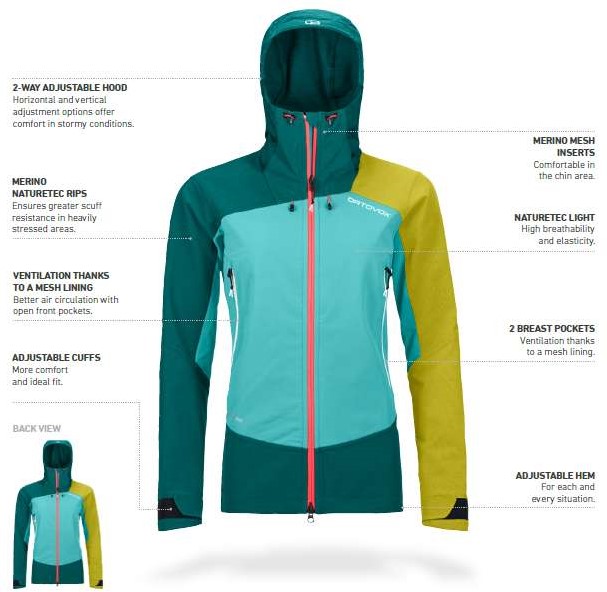 Ortovox Westalpen Softshell Jacket W - Ice Waterfall - S Your specialist in  outdoor, wintersports, fieldhockey and more