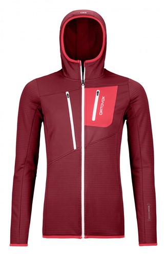 Ortovox Fleece Grid Hoody W dark-blood 