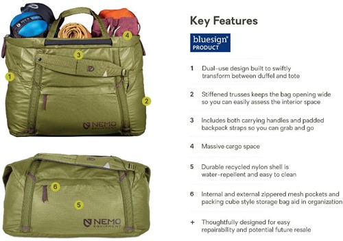 Nemo Double Haul Convertible Duffel - 70L - Nova