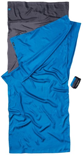 Cocoon Travelsheet - 100% Silk - Rhino/Cornflower
