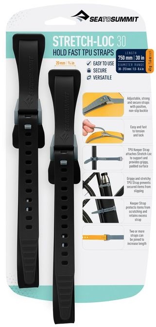 Sea To Summit Stretch-Loc TPU Straps - 20mm x 750mm - Black - 2