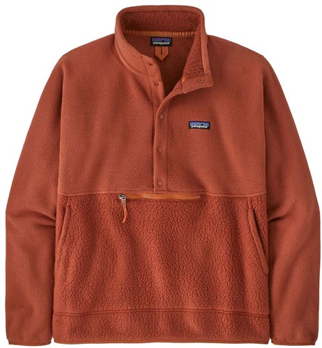 Patagonia M's Retro Pile 1/2 Snap Pullover - Burnished Red - XL