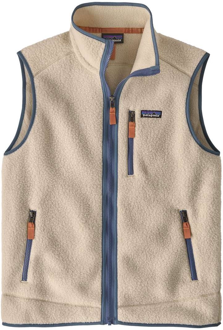 Patagonia M s Retro Pile Vest Dark Natural w Utility Blue L Your specialist in outdoor wintersports fieldhockey and more